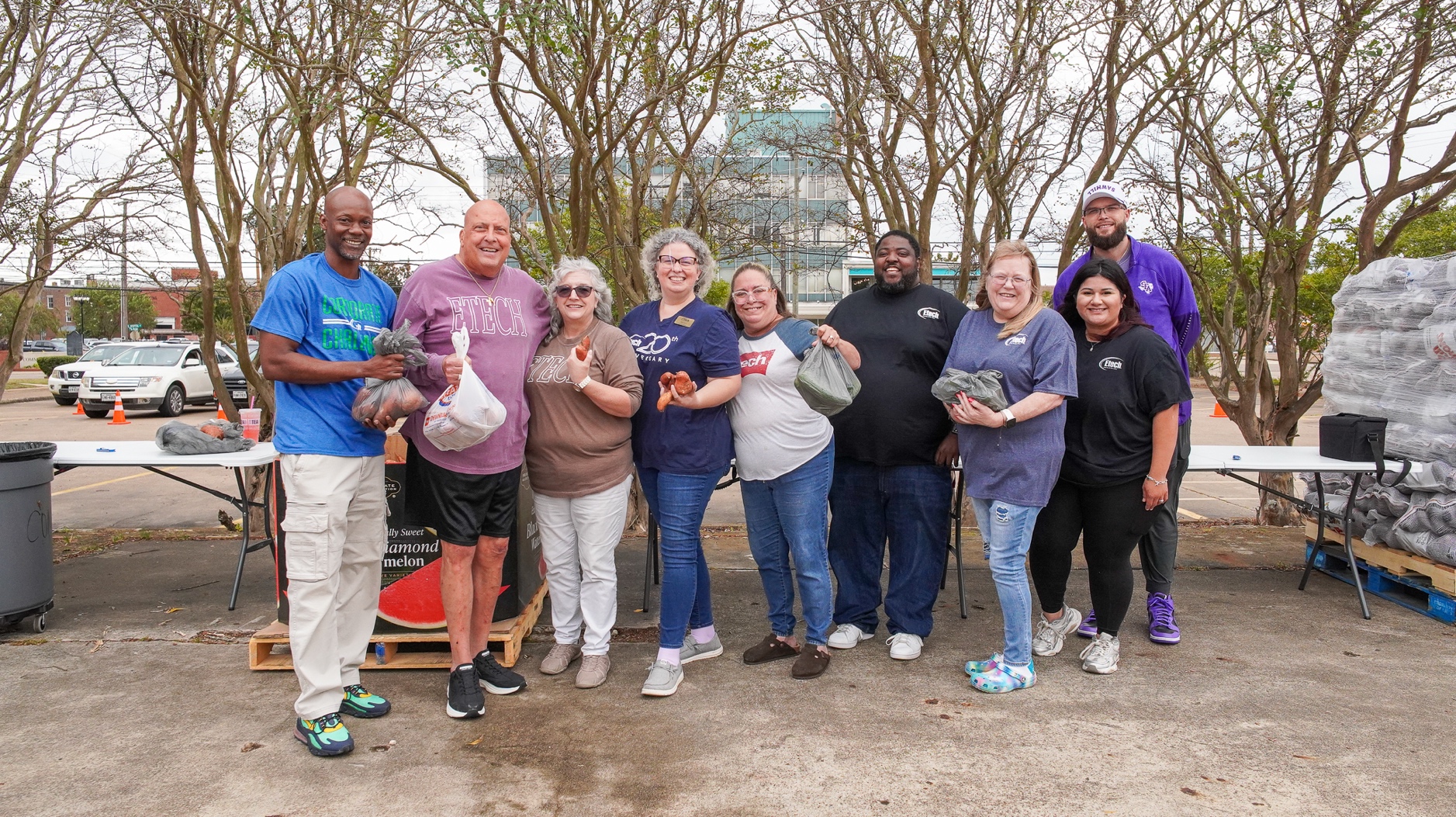 Etech team members in community volunteer activity